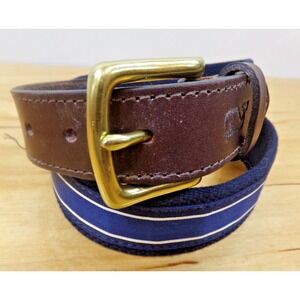 Vineyard Vines by Shep & Ian Belt Size 30 Blue‎ & White on Blue Woven Canvas